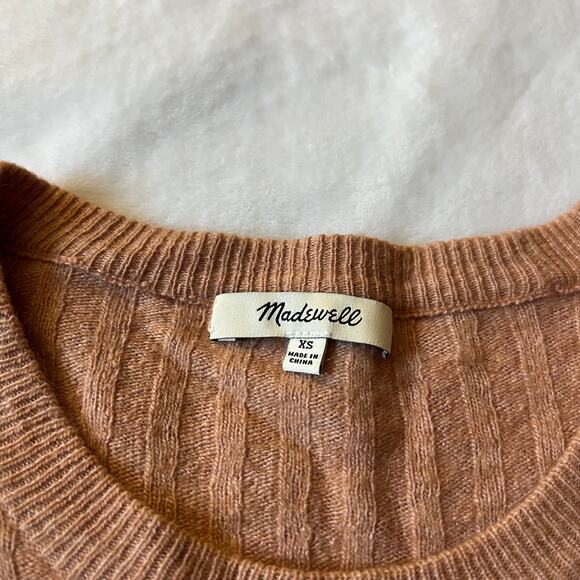 Madewell Crewneck Pullover Ribbed Sweater Size X-Small Relaxed Fit Girly Cozy - Picture 5 of 8